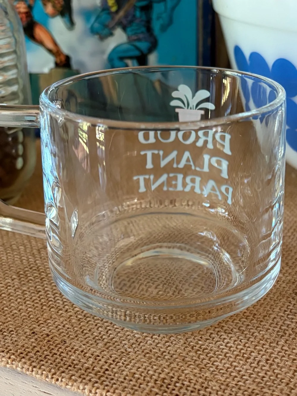 Kitschy Cute Proud Plant Parent Glass Mug🪴